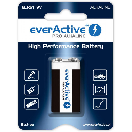 Alkaline battery 6LR61 9V (R9*) everActive Pro