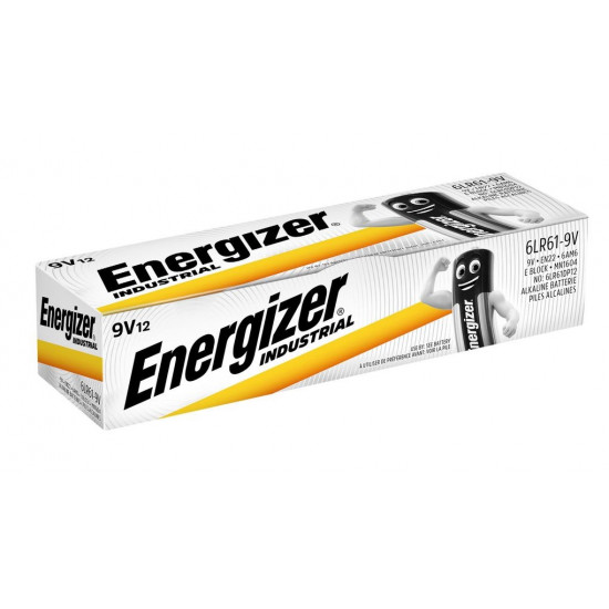 ENERGIZER INDUSTRIAL PRO 6LR61 9V BATTERIES 12 PCS