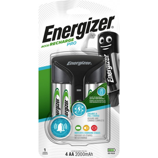 ENERGIZER Pro ACU HR6 POW battery charger + 2 AA 2000 mAh batteries