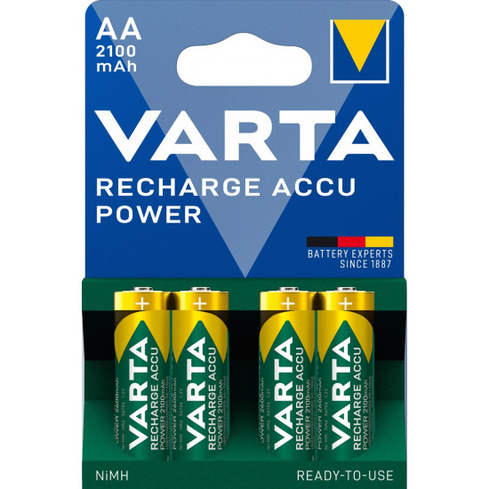 VARTA HR6 AA Recharge Accu Power 2100 mAh 56706 Rechargeable batteries 4 pc(s) Green, Yellow