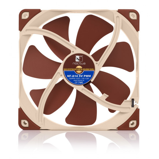 Noctua NF-A14 Computer case Fan 14 cm Beige, Brown