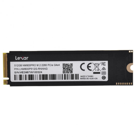 Dysk SSD Lexar Professional NM800 Pro 512GB M.2 2280 PCI-E x4 Gen4 NVMe (LNM800P512G-RNNNG)