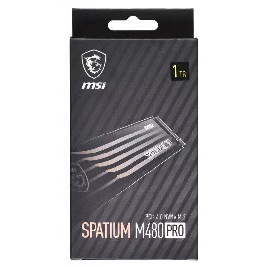 SSD|MSI|SPATIUM M480 PRO|1TB|M.2|PCIe Gen4|NVMe|3D NAND|Write speed 6000 MBytes/sec|Read speed 7400 MBytes/sec|2.15mm|TBW 700 TB|MTBF 1600000 hours|S78-440L1G0-P83