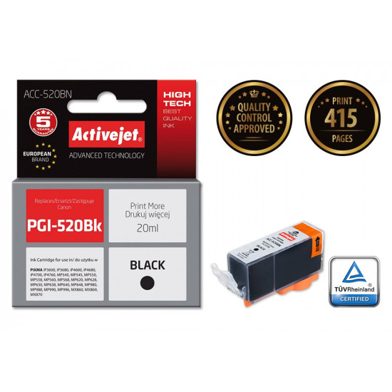 Activejet ACC-520BN Ink cartridge (replacement for Canon PGI-520BK Supreme 20 ml black)