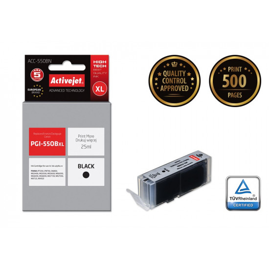 Activejet ACC-550BN Ink cartridge (replacement for Canon PGI-550BK Supreme 25 ml black)