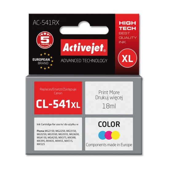 Activejet AC-541RX Ink cartridge (replacement for Canon CL-541XL Premium 18 ml color)