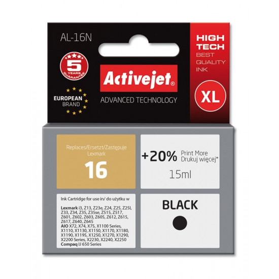Activejet AL-26N ink (replacement for Lexmark 26 10N0026 Supreme 12 ml color)