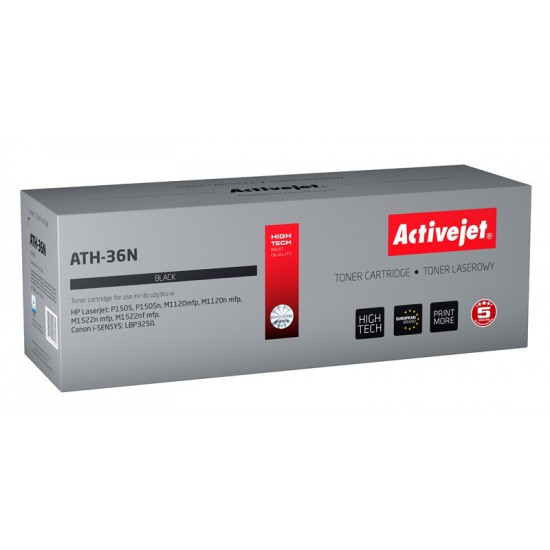 Activejet ATH-36N toner (replacement for HP 36A CB436A, Canon CRG-713 Supreme 2000 pages black)