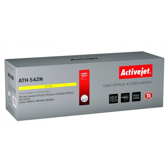 Activejet ATH-542N toner for HP printer HP 125A CB542A, Canon CRG-716Y replacement Supreme 1600 pages yellow