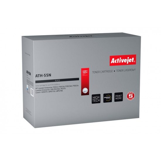 Activejet ATH-55N toner (replacement for HP 55A CE255A, Canon CRG-724 Supreme 6000 pages black)