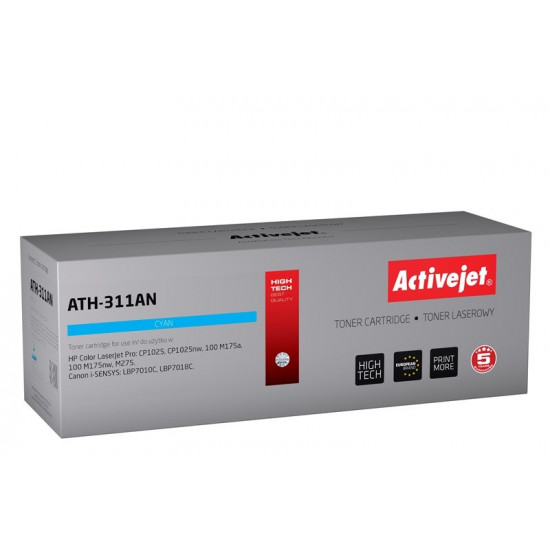 Activejet ATH-311AN toner (replacement for HP 126A CE311A, Canon CRG-729C Premium 1000 pages cyan)