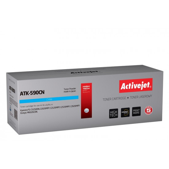 Activejet ATK-590CN toner (replacement for Kyocera TK-590C Supreme 5000 pages cyan)
