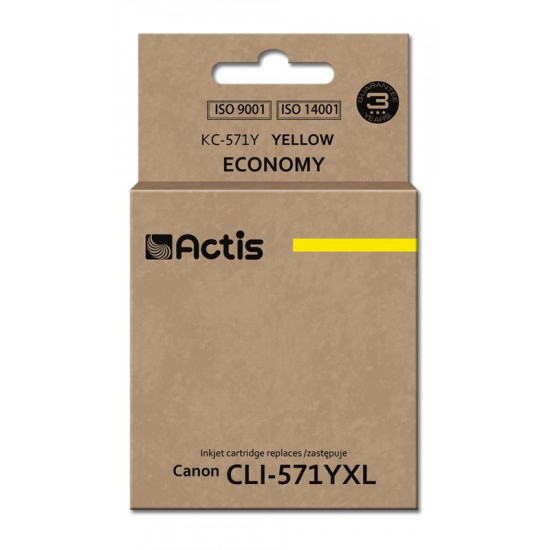 Actis KC-571Y ink (replacement for Canon CLI-571Y Standard 12 ml yellow)