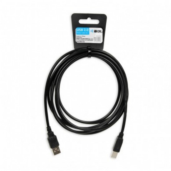 iBox IKU2D USB cable 3 m USB 2.0 USB A USB B Black