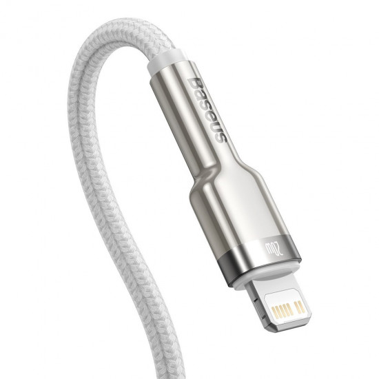 USB-C cable to Lightning Baseus Cafule, White, Power Delivery, 20W, 1m (white)