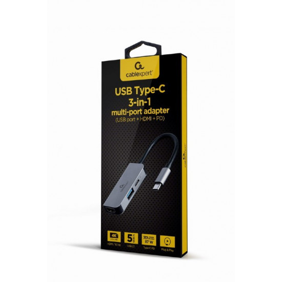 I/O ADAPTER USB-C TO HDMI/USB3/3IN1 A-CM-COMBO3-02 GEMBIRD