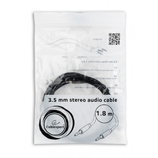 Gembird CCAP-444-6 audio cable 1.8 m 3.5mm Black