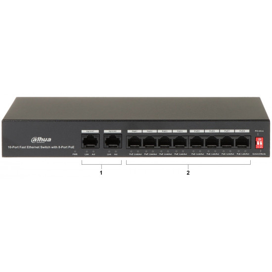 Switch|DAHUA|PFS3010-8ET-65|10|PoE ports 8|65 Watts|DH-PFS3010-8ET-65