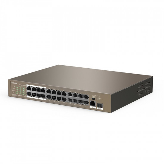 Tenda TEF1126P-24-250W network switch Unmanaged Fast Ethernet (10/100) Power over Ethernet (PoE) Grey