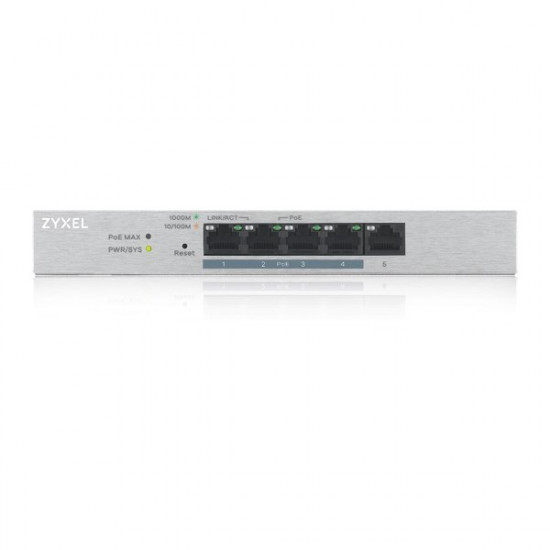 ZYXEL GS1200-5HP, 5 PORT GIGABIT POE+ WEBMANAGED SWITCH, 4X POE, 60 WATT