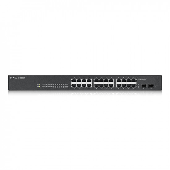 ZYXEL GS1900-24, 24-PORT GBE L2 SMART SWITCH, RACKMOUNT, FANLESS, V2