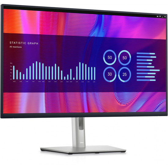 DELL P Series P3223DE 80 cm (31.5) 2560 x 1440 pixels Quad HD LCD Black, Silver