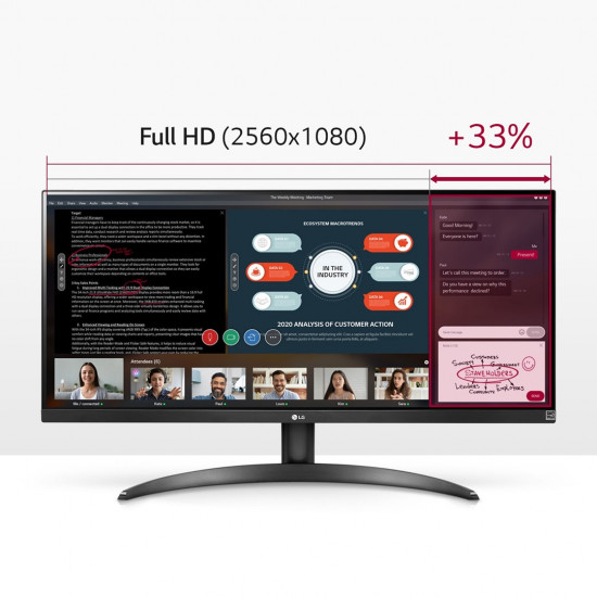 LG 29WP500-B 73.7 cm (29") 2560 x 1080 pixels UltraWide Full HD LED Black