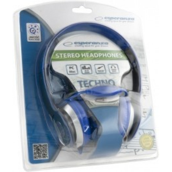 Esperanza EH145B headphones/headset Wired Head-band Music Blue