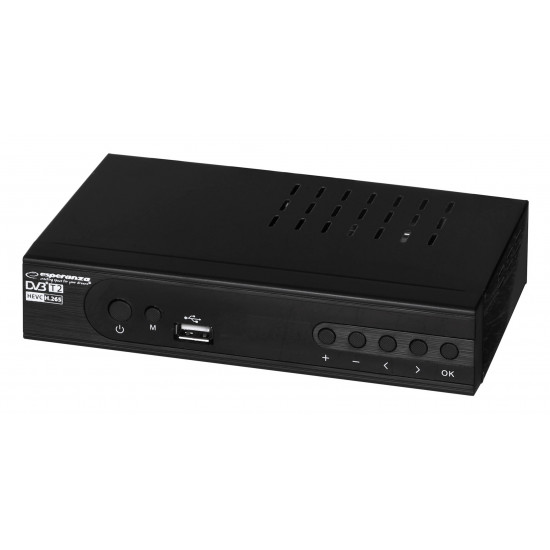 Esperanza EV106P Digital DVB-T2 H.265/HEVC tuner, Black