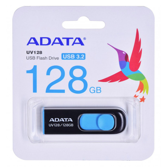 ADATA DashDrive UV128 128GB USB flash drive USB Type-A 3.2 Gen 1 (3.1 Gen 1) Black, Blue