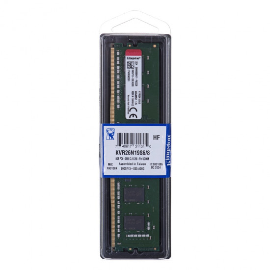 Kingston Technology ValueRAM KVR26N19S6/8 memory module 8 GB 1 x 8 GB DDR4 2666 MHz