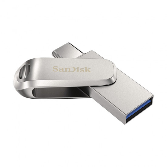 SanDisk Ultra Dual Drive Luxe USB flash drive 64 GB USB Type-A / USB Type-C 3.2 Gen 1 (3.1 Gen 1) Stainless steel