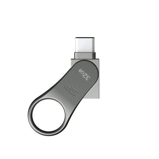 Silicon Power Mobile C80 USB flash drive 32 GB USB Type-A / USB Type-C 3.0 (3.1 Gen 1) Titanium