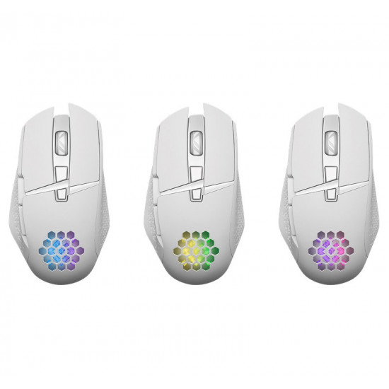 MOUSE DEFENDER GM-514 GLORY OPTIC RF RGB 3200dpi 7P WHITE