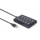 Gembird UHB-U2P10P-01 10-port USB 2.0 hub, black