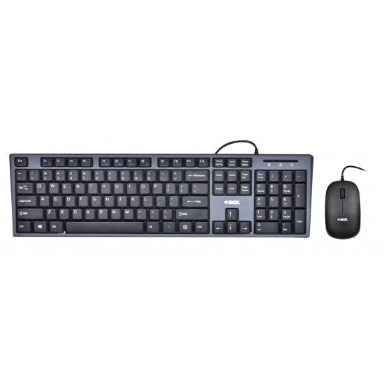 Keyboard + mouse Set IBOX IKMS606 (USB 2.0 (US) black color Optical 800 DPI)