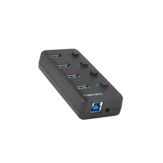 NATEC HUB USB 3.0 MANTIS 2 4-PORTS WITH SWITCH+POWER SUPPLY