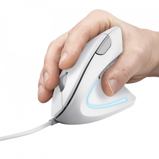 MOUSE USB OPTICAL VERTO/ERGONOMIC WHITE 25133 TRUST