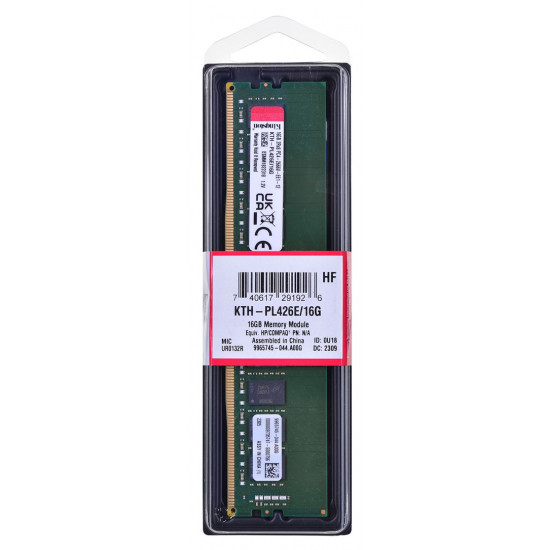 Kingston dedicated memory for HPE/HP 16GB DDR4-2666Mhz ECC Module