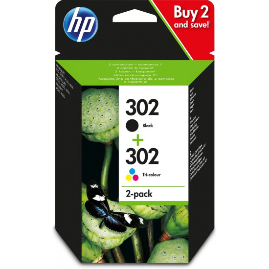 HP 302 2-pack Black/Tri-color Original Ink Cartridges