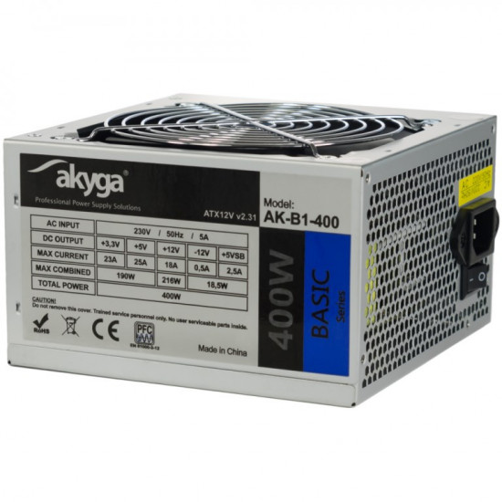 Akyga AK-B1-400 power supply unit 400 W 20+4 pin ATX ATX Green