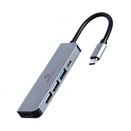 Gembird A-CM-COMBO5-03 USB Type-C 5-in-1 multi-port adapter (Hub + HDMI + PD)