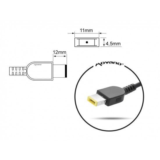 notebook charger mitsu 20v 4.5a (prostokątny 11.0x4.5 pin - Yoga) - lenovo