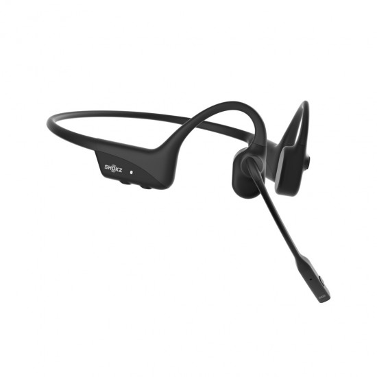 SHOKZ OpenComm2 Wireless Bluetooth Bone Conduction Videoconferencing Headset | 16 Hr Talk Time, 29m Wireless Range, 1 Hr Charge Time | Includes Noise Cancelling Boom Mic, Black (C110-AN-BK)