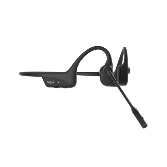 SHOKZ OpenComm2 Wireless Bluetooth Bone Conduction Videoconferencing Headset | 16 Hr Talk Time, 29m Wireless Range, 1 Hr Charge Time | Includes Noise Cancelling Boom Mic, Black (C110-AN-BK)