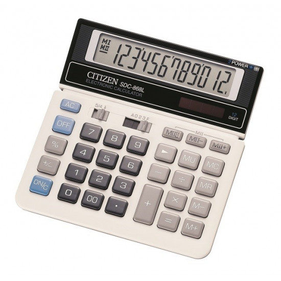 CITIZEN CALCULATOR SDC-868L OFFICE 12-DIGIT, 154X152MM, BLACK AND WHITE