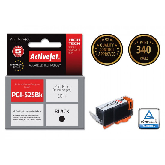 Activejet ACC-525BN ink (replacement for Canon PGI-525Bk Supreme 20 ml black)