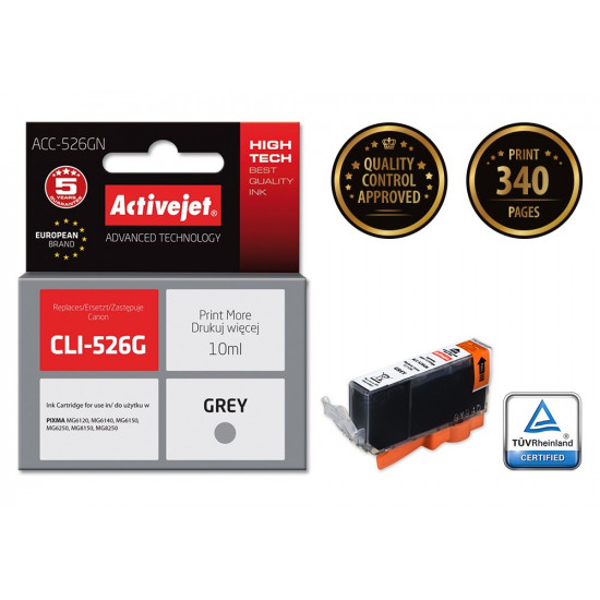 Activejet ACC-526GN ink (replacement for Canon CLI-526G Supreme 10 ml grey)