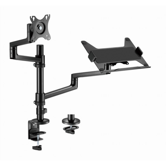 Gembird MA-DA-04 Adjustable desk mount with monitor arm and notebook tray, 17 -32 , up to 8 kg