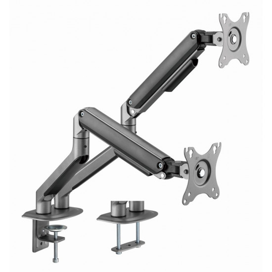 Gembird MA-DA2-05 Desk mounted adjustable double monitor arm, 17 -35 , up to 10 kg, space grey